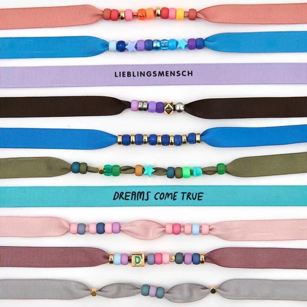 Best 10 Dark Pastel Rep Ribbon Bracelets Beads