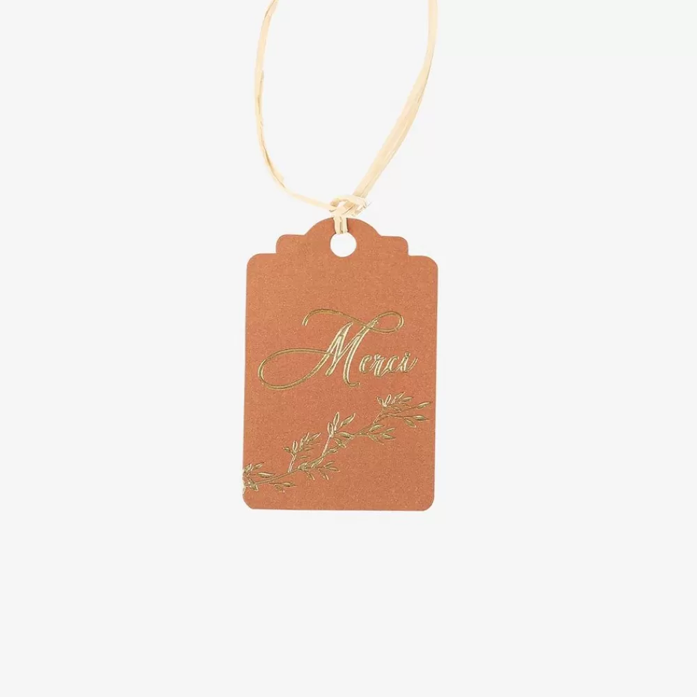 Cheap 10 Gift Tags Thank You Pretty Terracotta Sprigs Place Marks