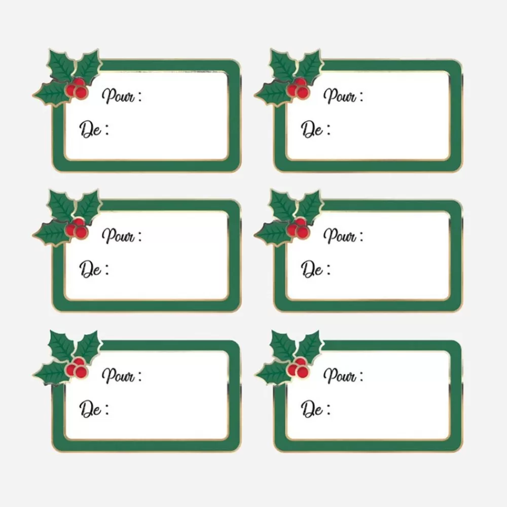 New 12 Holly Gift Tags Stickers And Stickers