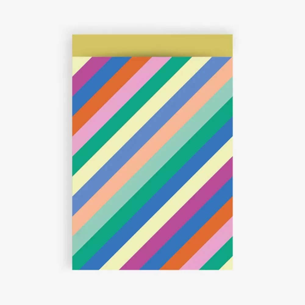Sale 1 Multicolored Diagonal Paper Pocket Gift Bags