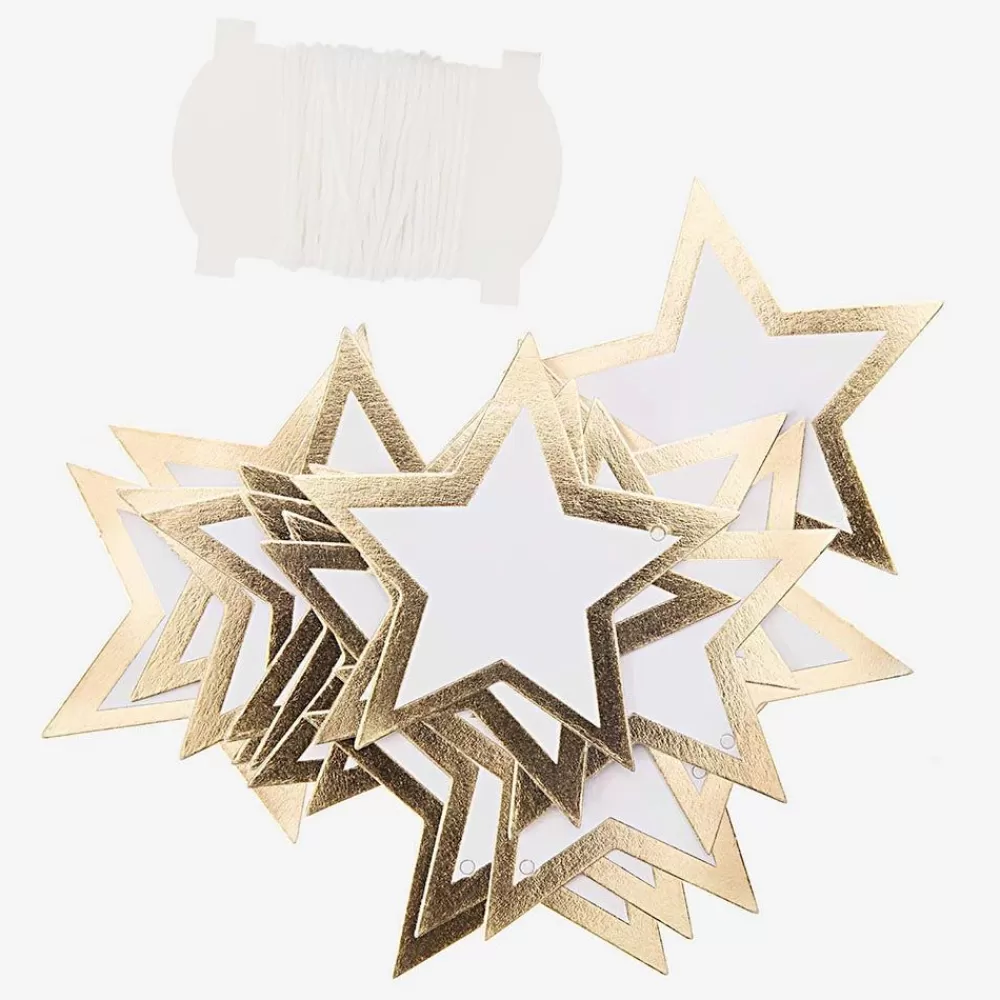 Flash Sale 24 White And Gold Star Gift Tags Gift Tags