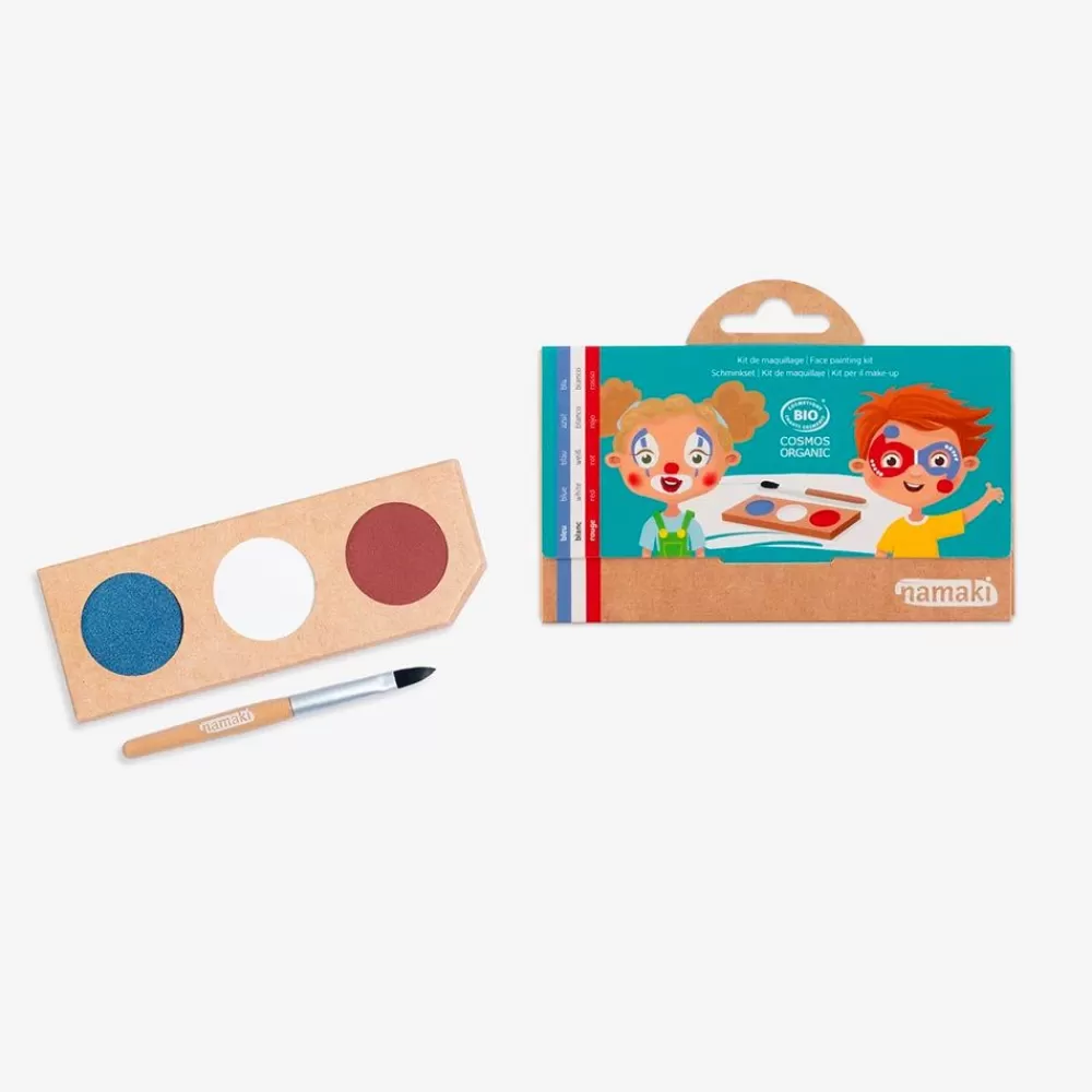 Hot 3 Color Makeup Palette: Blue, White, Red Makeup