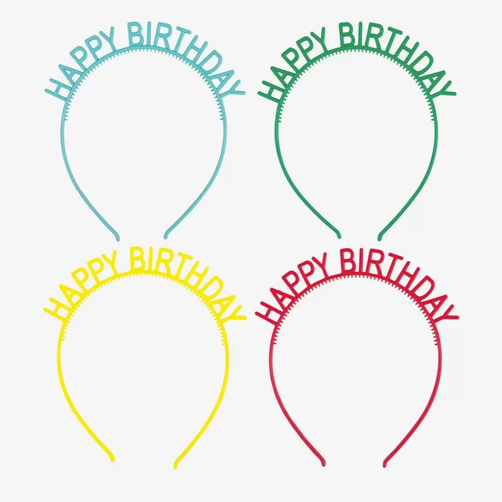 Outlet 4 Multicolored Happy Birthday Headbands Photobooth