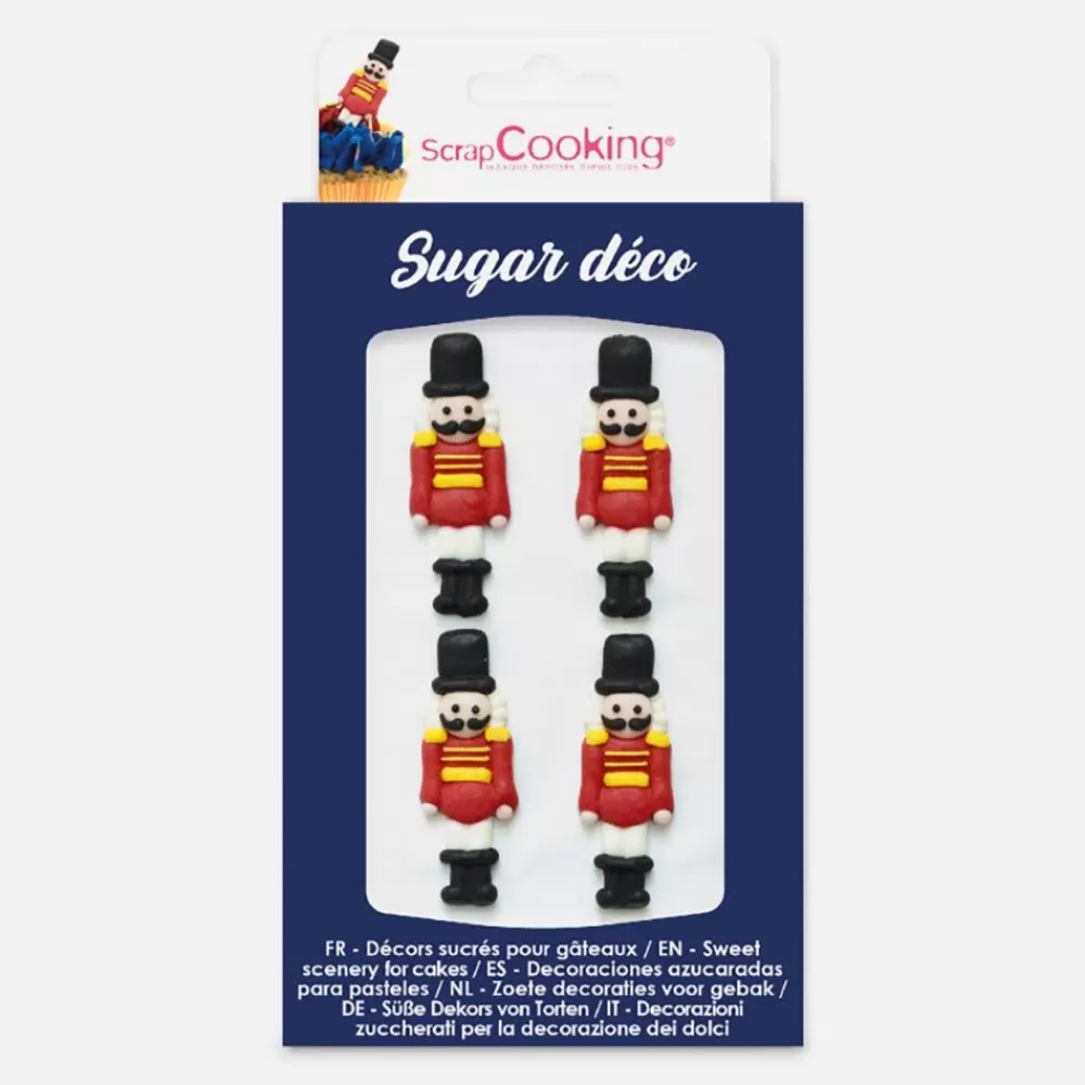 Cheap 4 Nutcracker Sugar Decorations Edible Decoration