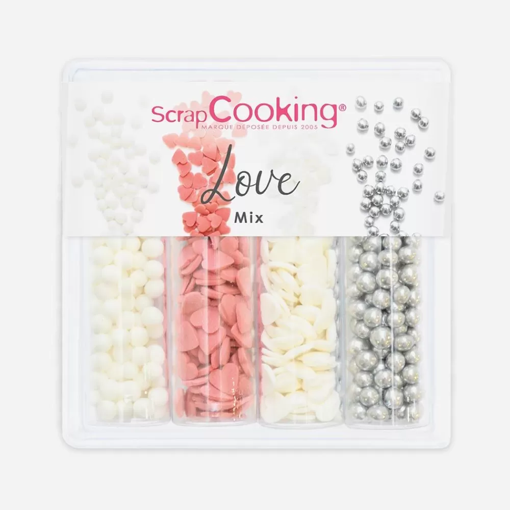Store 4 Sweet Decorative Pots Mix Love Hearts Edible Decoration
