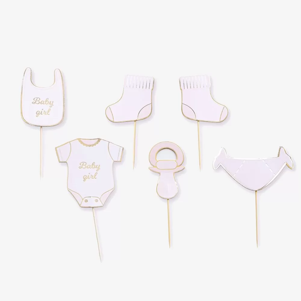 Flash Sale 6 Baby Girl Toppers Cake Toppers