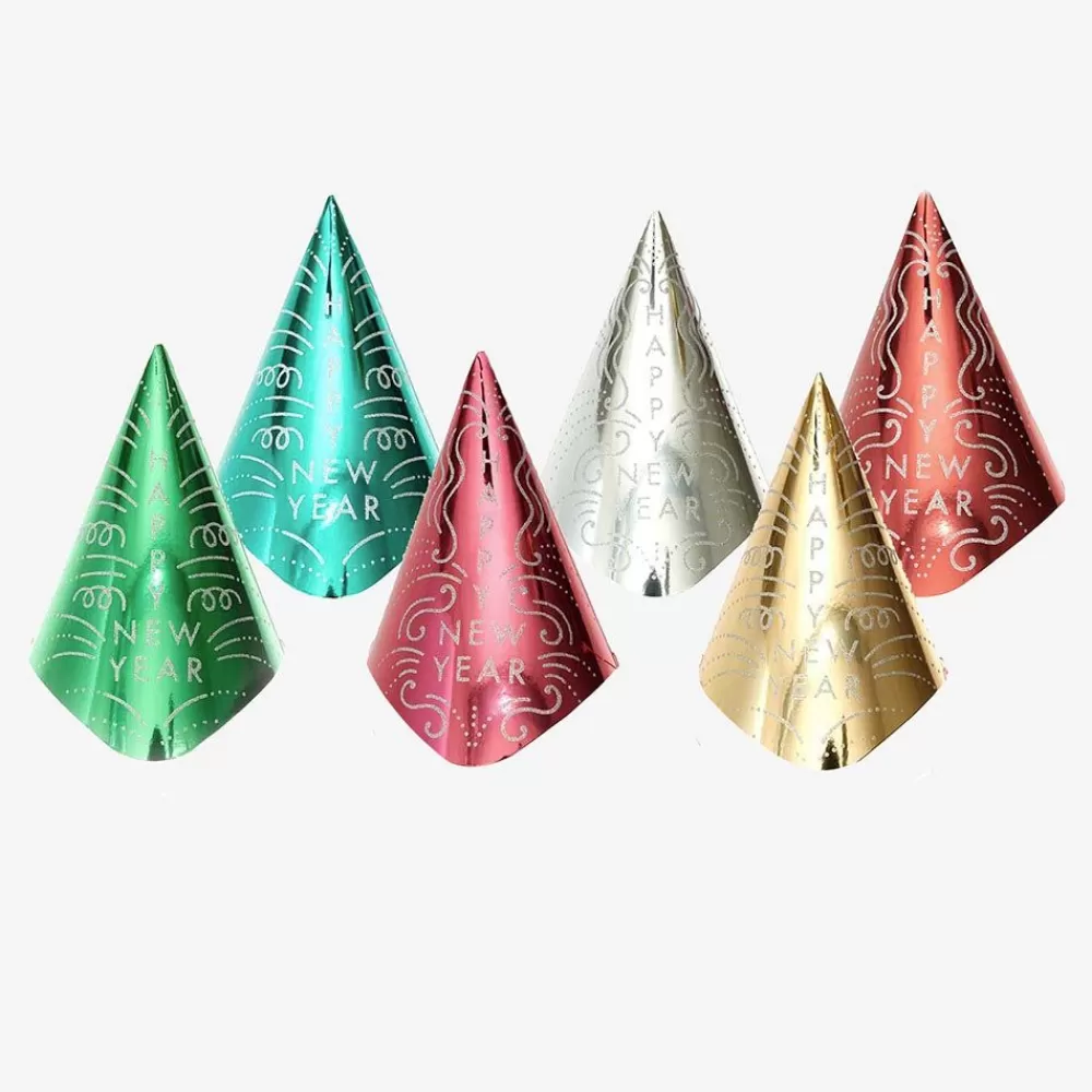 Best 6 Multicolored Happy New Year Pointy Hats Photobooth