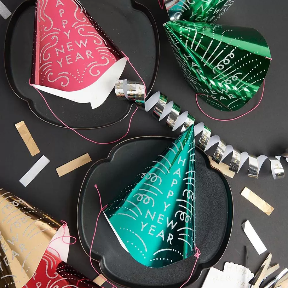 Best 6 Multicolored Happy New Year Pointy Hats Photobooth