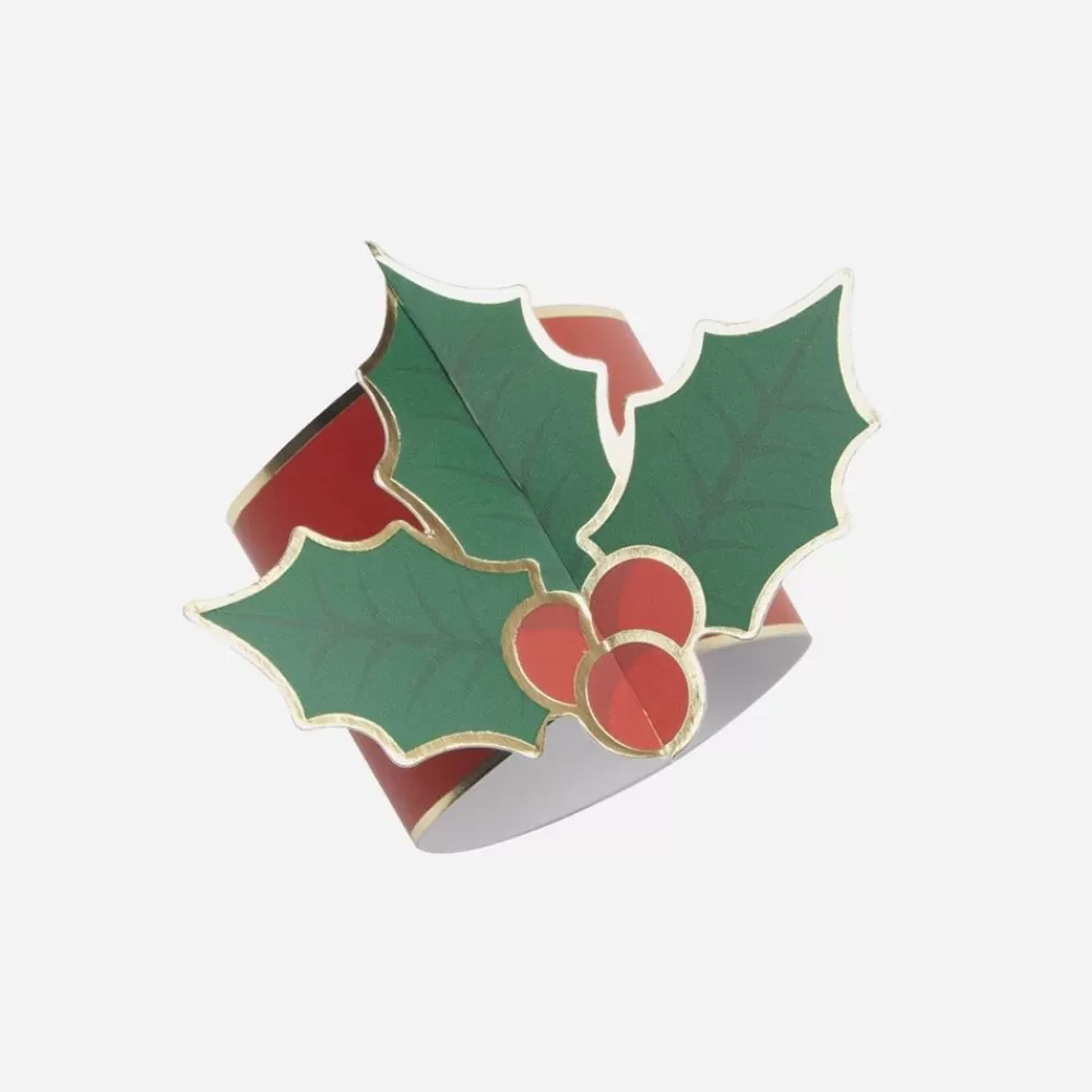 Cheap 8 Holly Napkin Rings Napkins