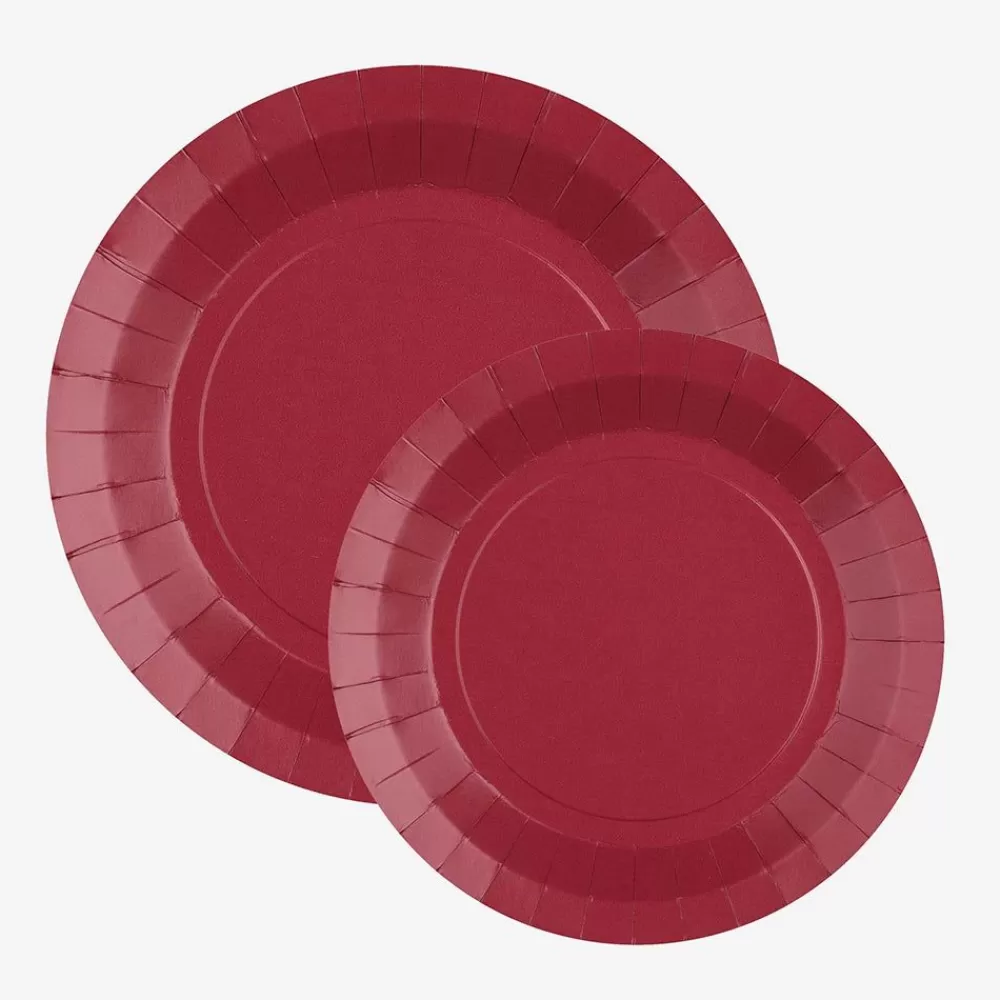 Outlet Assiette En Carton : 10 Assiettes Bordeaux Plates