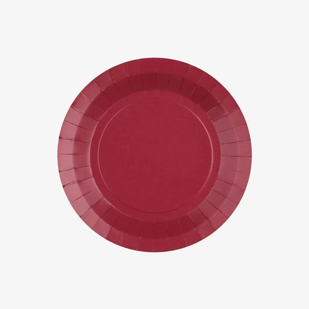 Outlet Assiette En Carton : 10 Assiettes Bordeaux Plates