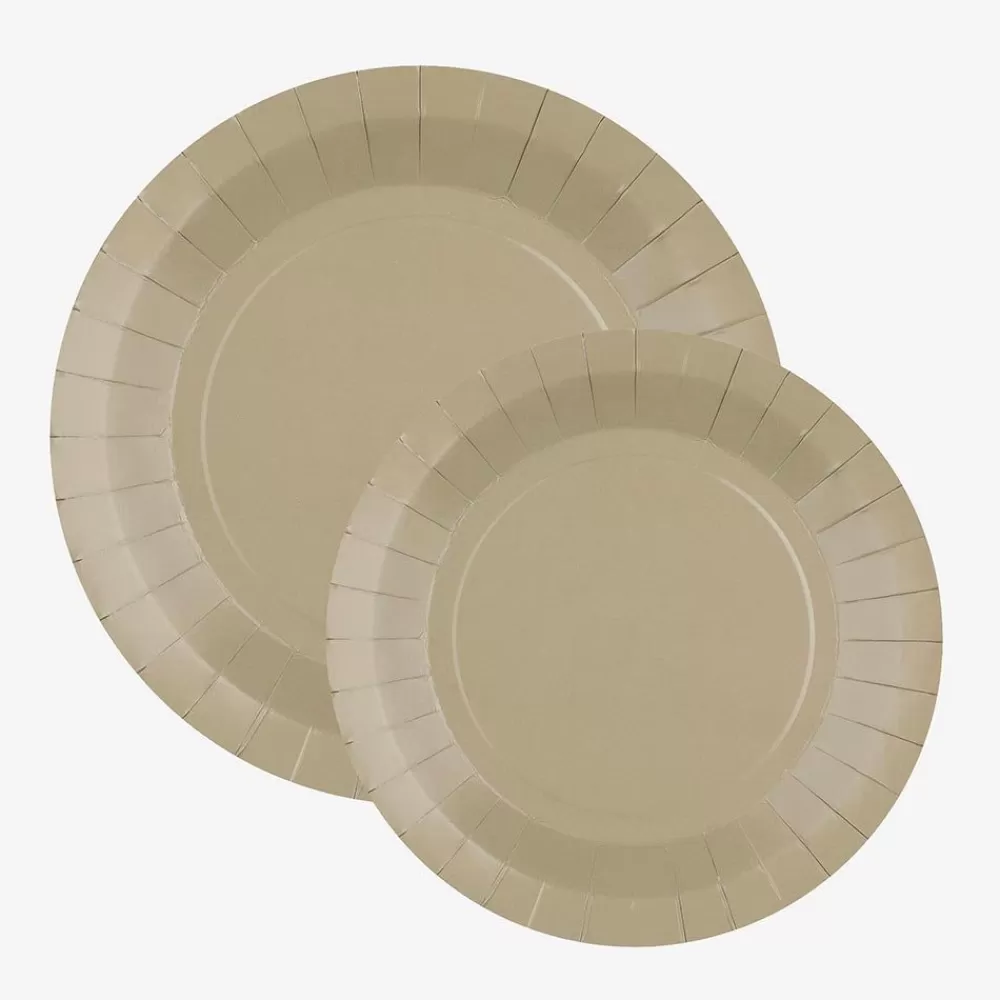 Flash Sale Assiette En Carton : 10 Assiettes Taupe Plates