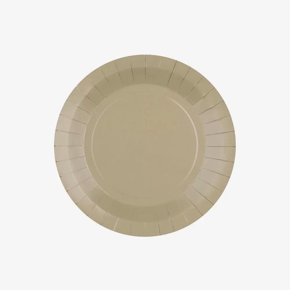 Flash Sale Assiette En Carton : 10 Assiettes Taupe Plates