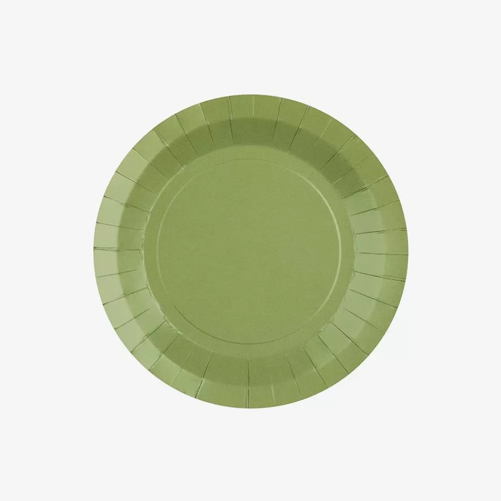 Fashion Assiette En Carton : 10 Assiettes Vert Sauge Plates