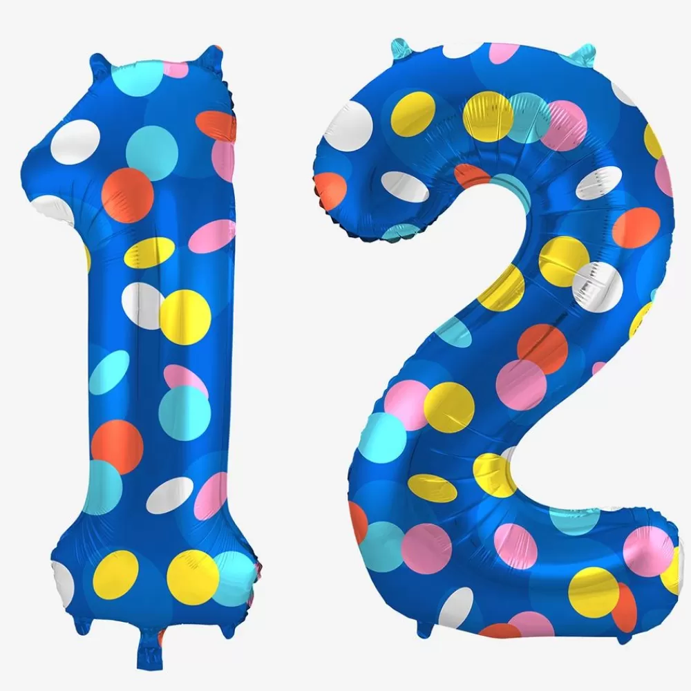 Cheap Ballon Helium Geant - Ballon Chiffre Pois Multicolores Number Balloons