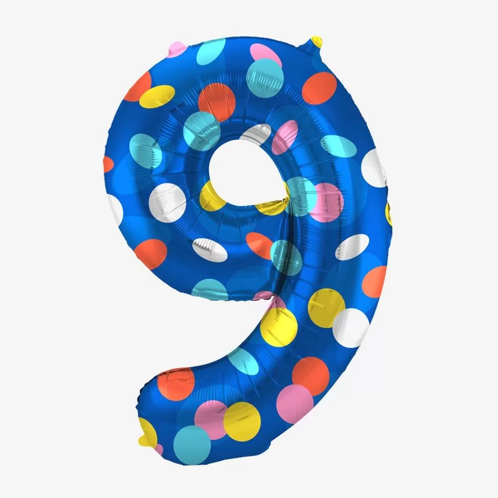 Cheap Ballon Helium Geant - Ballon Chiffre Pois Multicolores Number Balloons