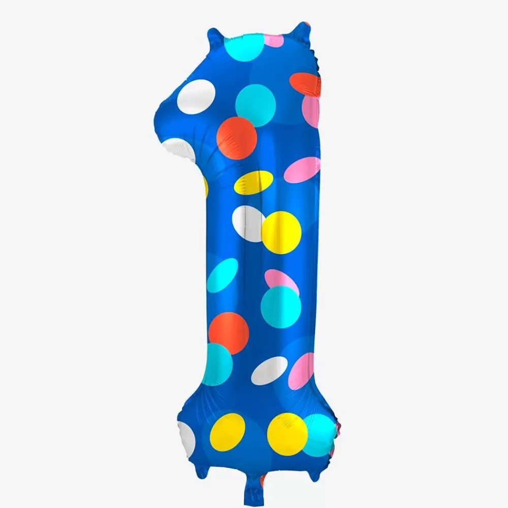 Cheap Ballon Helium Geant - Ballon Chiffre Pois Multicolores Number Balloons