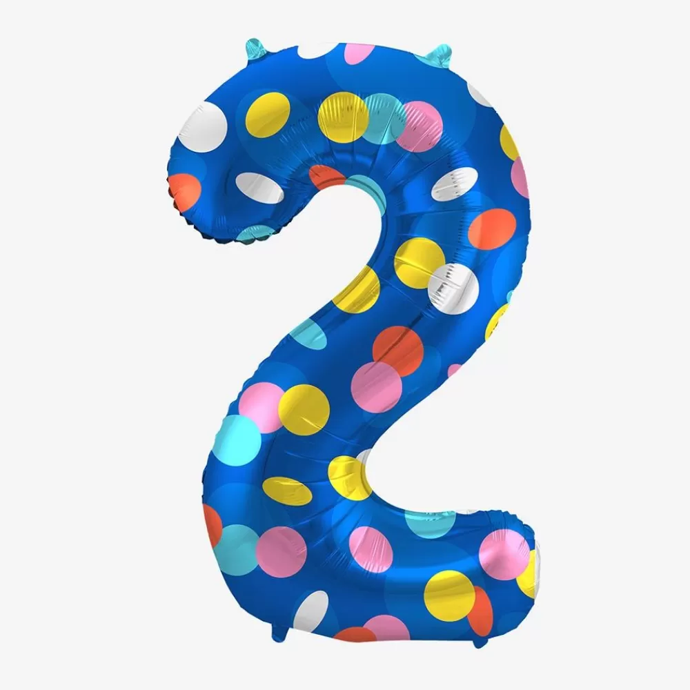 Cheap Ballon Helium Geant - Ballon Chiffre Pois Multicolores Number Balloons