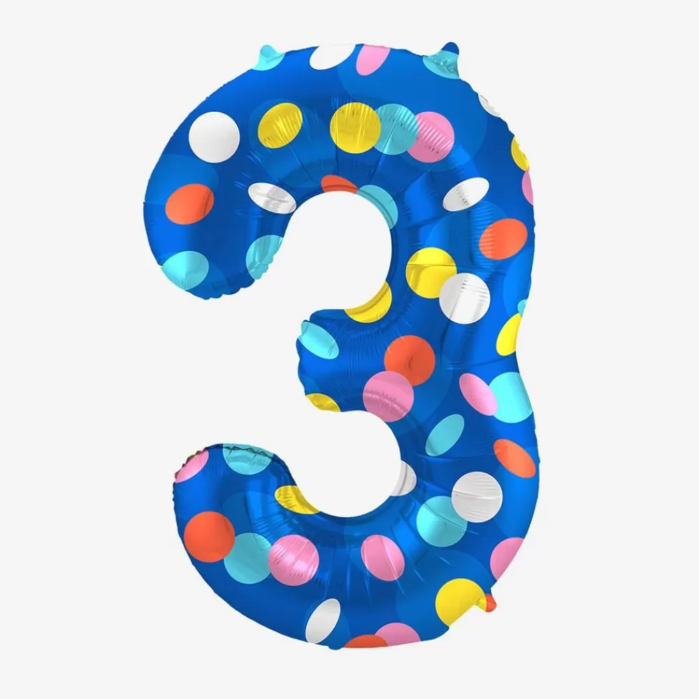 Cheap Ballon Helium Geant - Ballon Chiffre Pois Multicolores Number Balloons