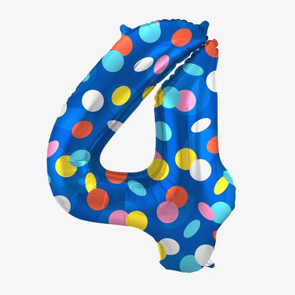 Cheap Ballon Helium Geant - Ballon Chiffre Pois Multicolores Number Balloons