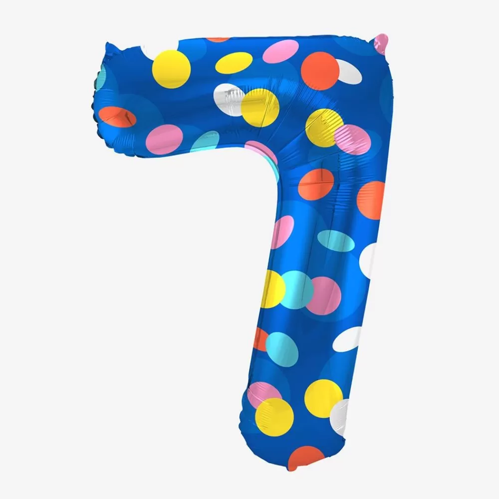 Cheap Ballon Helium Geant - Ballon Chiffre Pois Multicolores Number Balloons