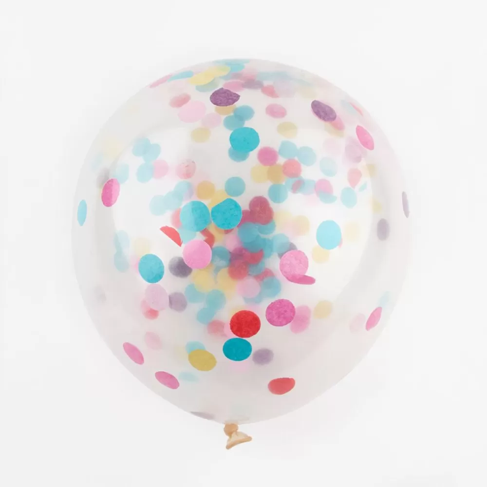 Store Balloons: 5 Multicolor Confetti Balloons Plain Balloons