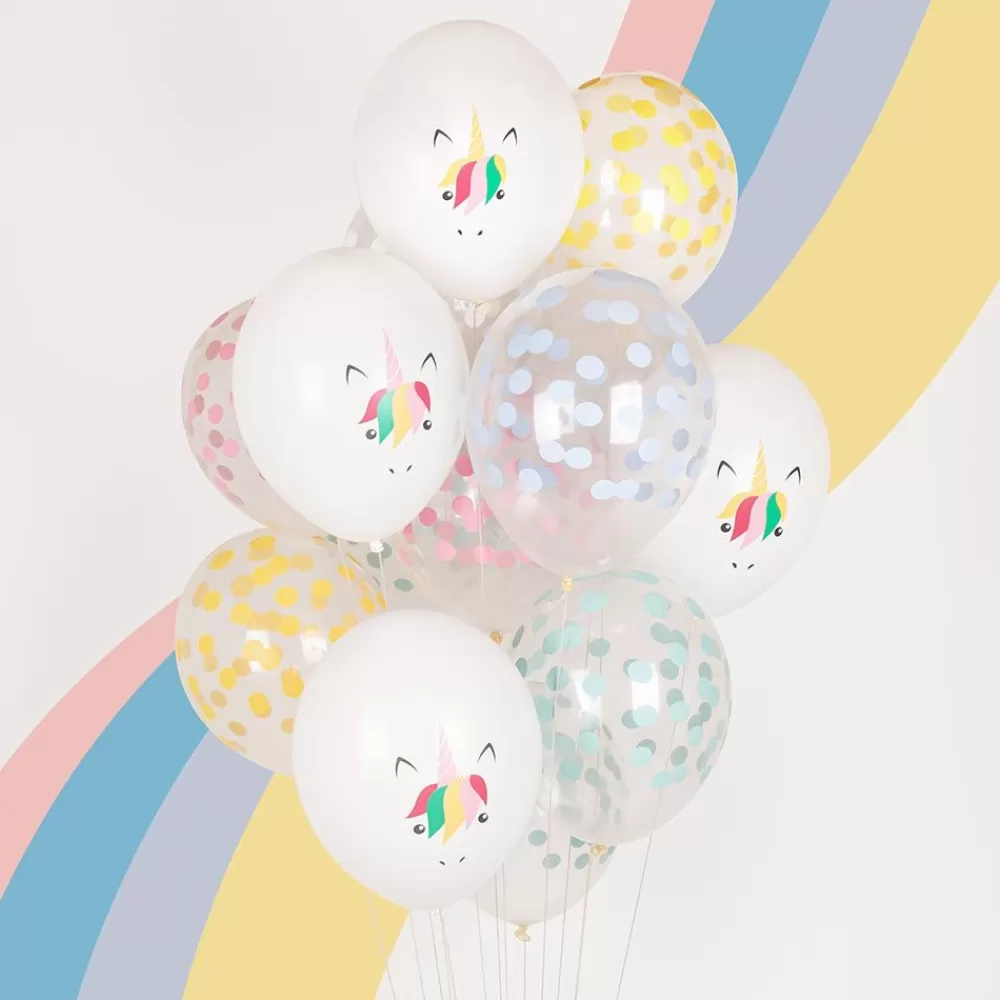 Shop Balloons: 5 Multicolor Unicorn Balloons Patterned Balloons
