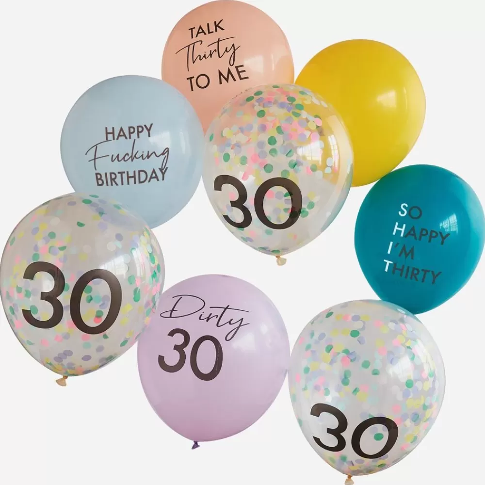 New Balloons: Multi-Colored 30Th Birthday Balloons Patterned Balloons