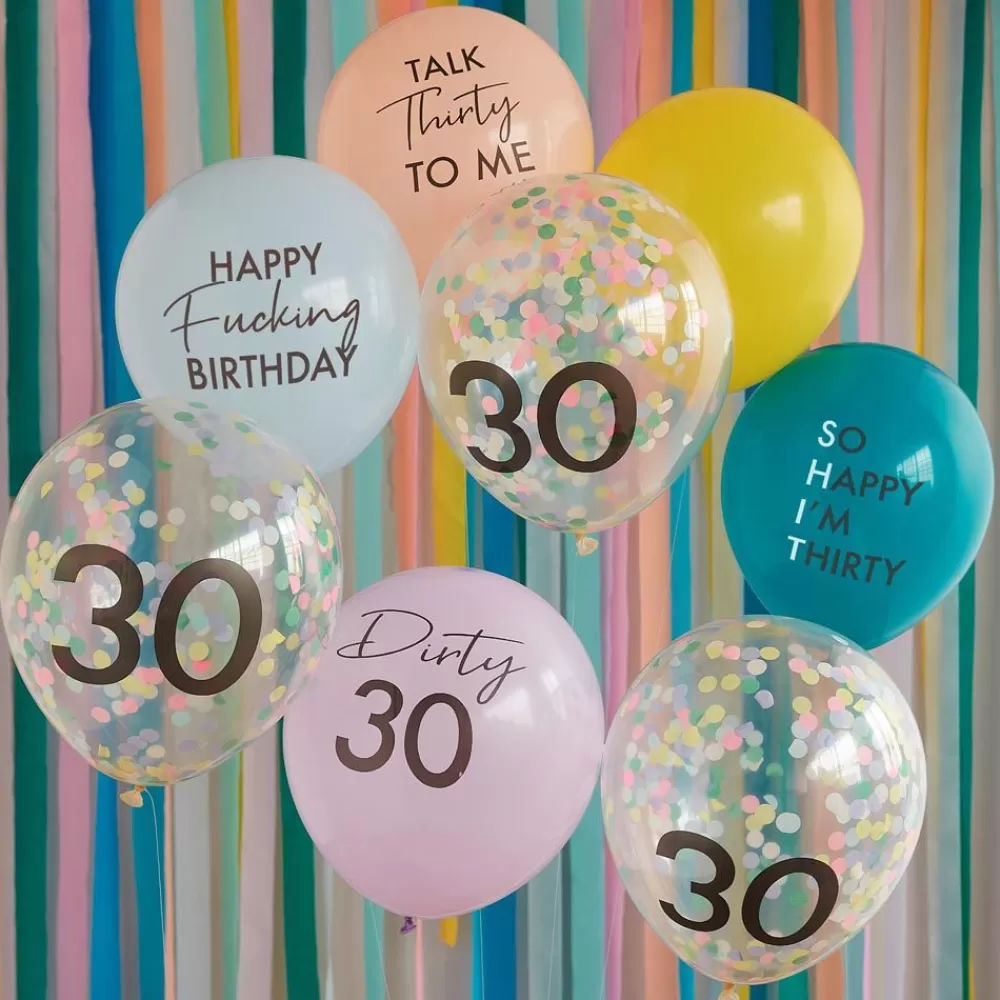 New Balloons: Multi-Colored 30Th Birthday Balloons Patterned Balloons