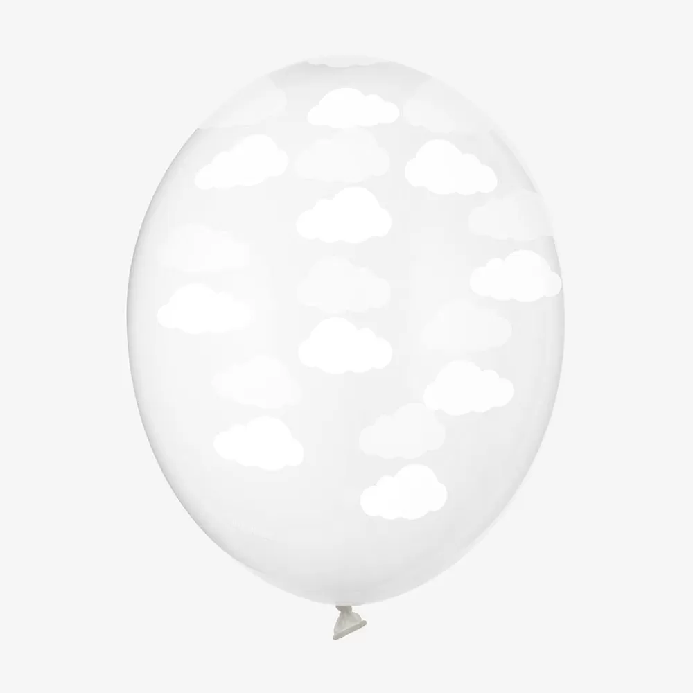 Hot Balloons: White Cloud Balloons Patterned Balloons