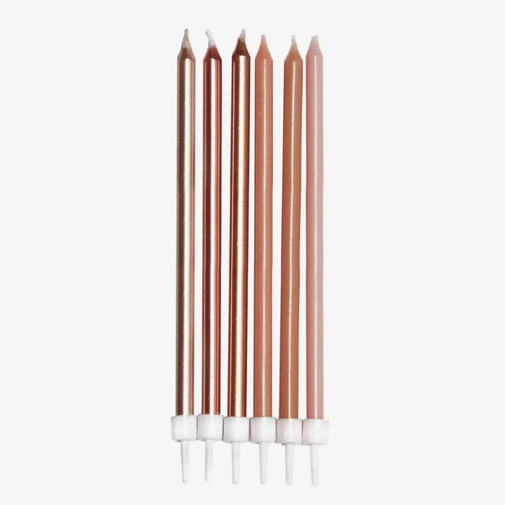 Hot Birthday Candle: 16 Rose Gold Candles Birthday Candles