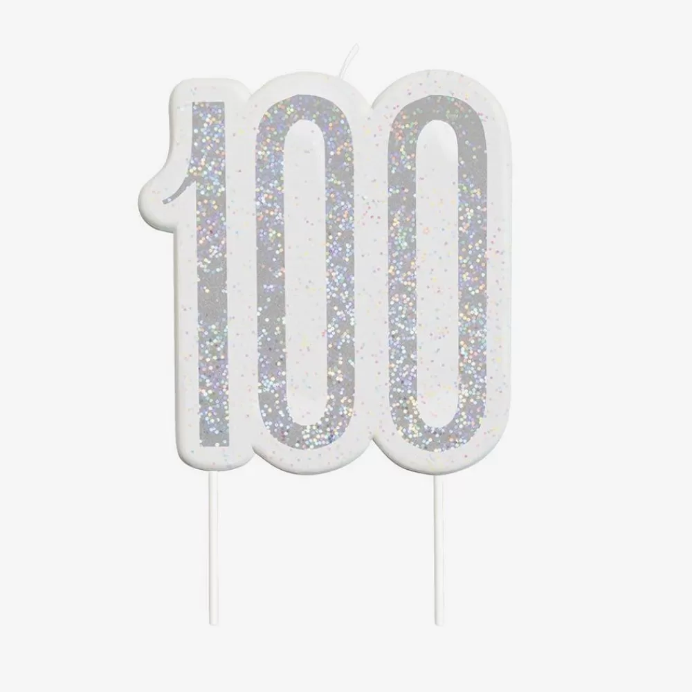Outlet Birthday Candle: 1 100 Year Silver Candle Birthday Candles