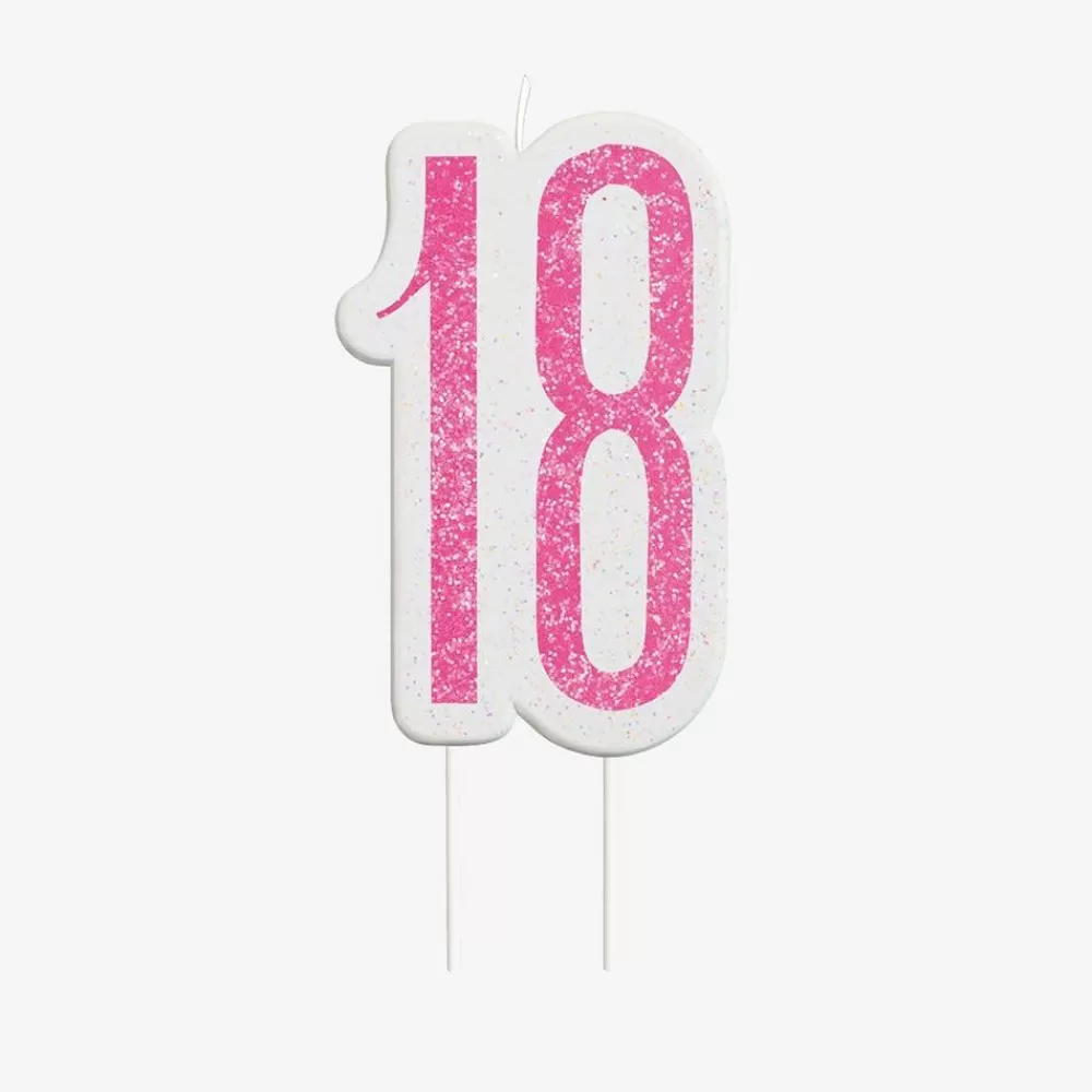 Outlet Birthday Candle: 1 Pink 18Th Birthday Candle Birthday Candles