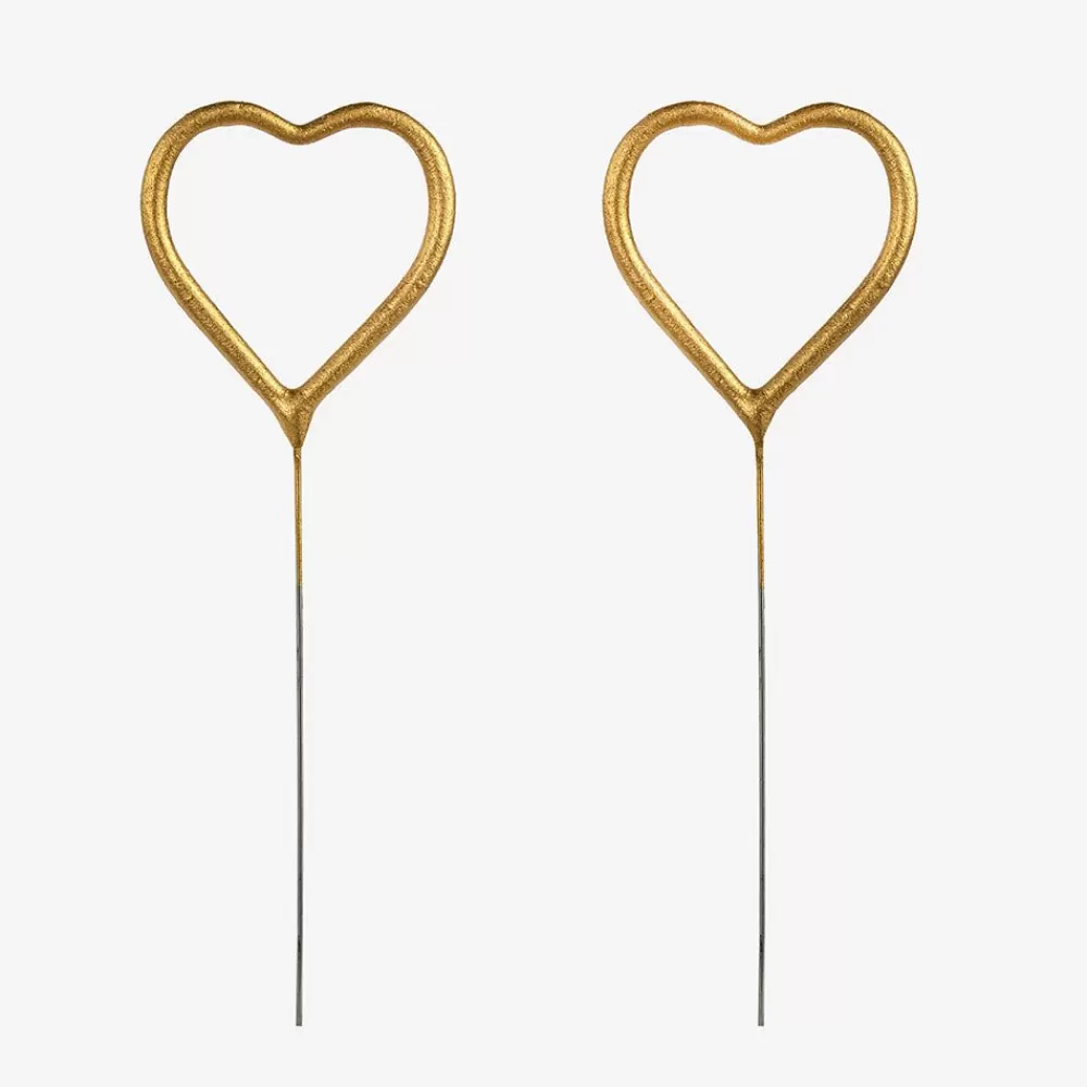 Cheap Birthday Candle: 2 Heart Sparklers Birthday Candles