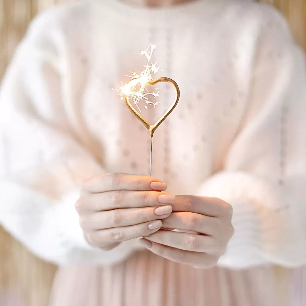 Cheap Birthday Candle: 2 Heart Sparklers Birthday Candles