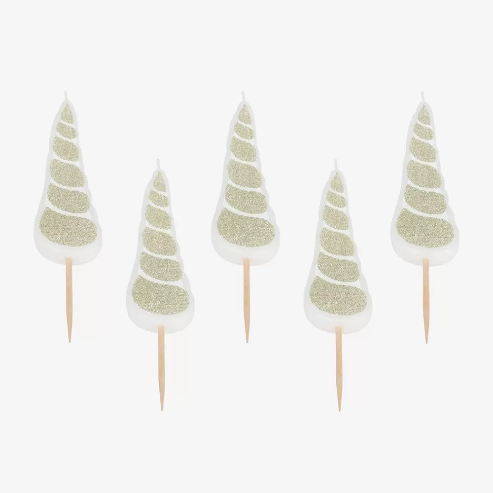 Cheap Birthday Candle: 4 Unicorn Horn Candles Birthday Candles