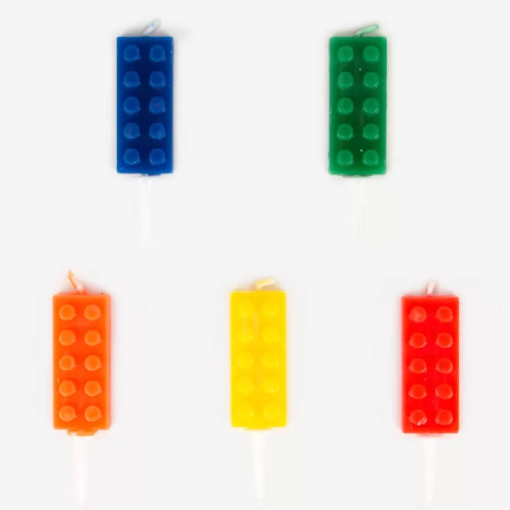 Outlet Birthday Candle: 5 Building Block Candles Birthday Candles