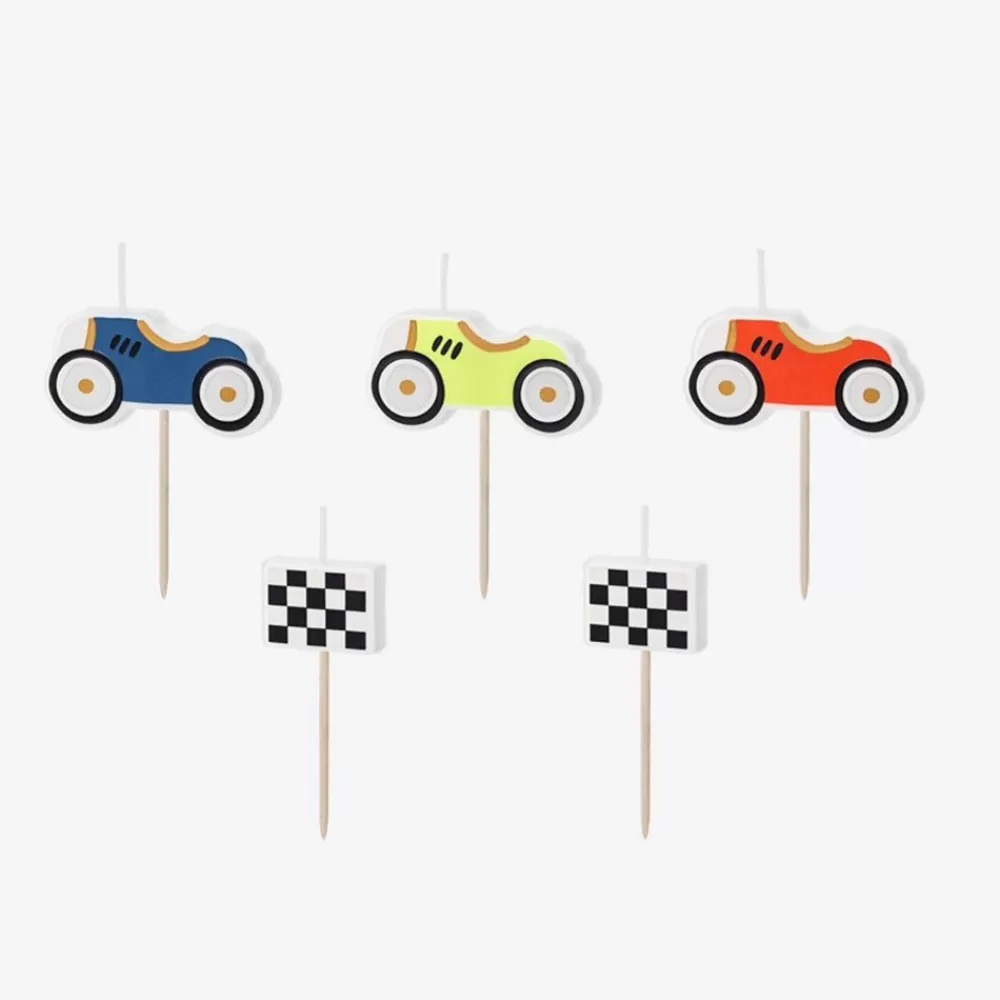 New Birthday Candle: 5 Car Candles Birthday Candles