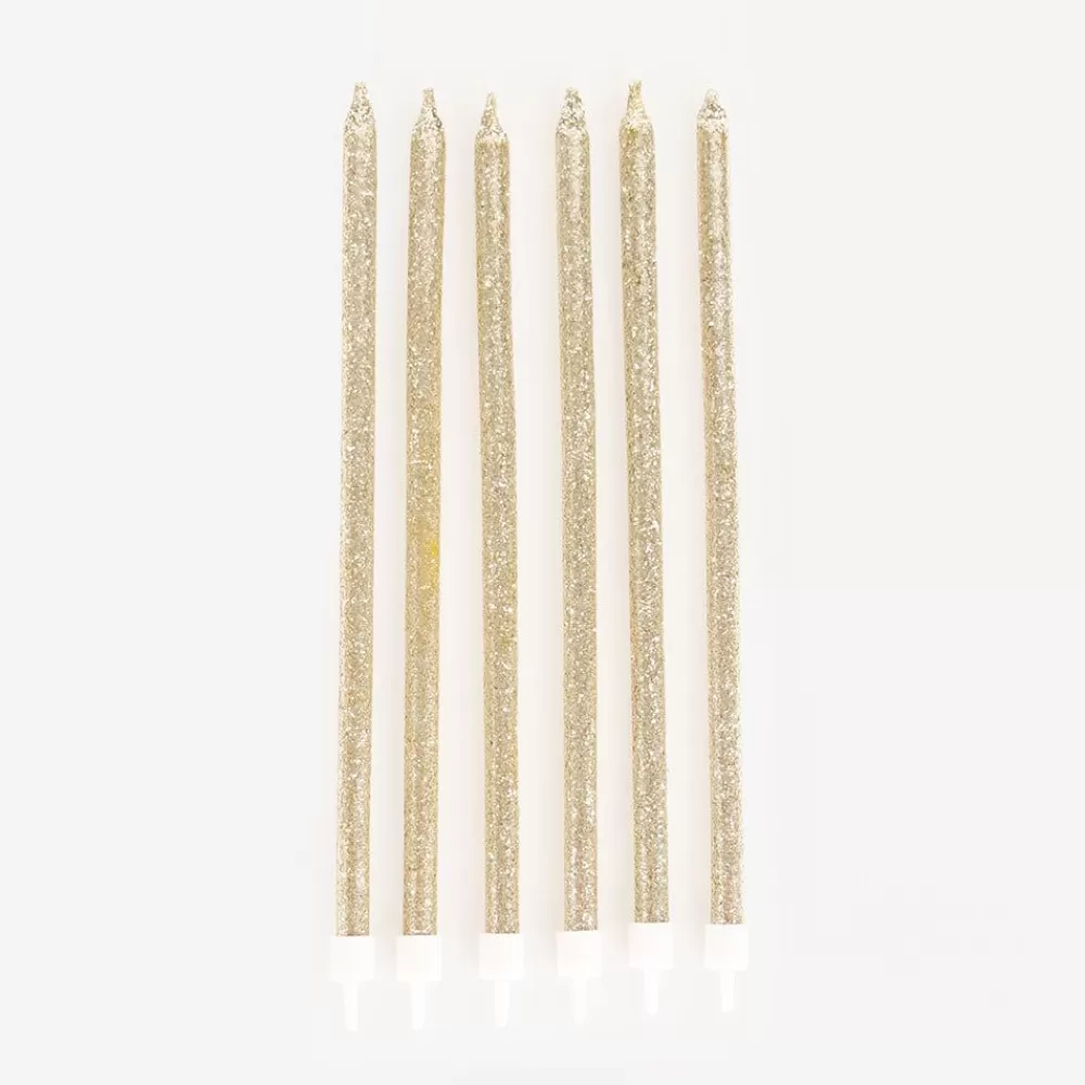 Cheap Birthday Candle: 6 Golden Candles Birthday Candles