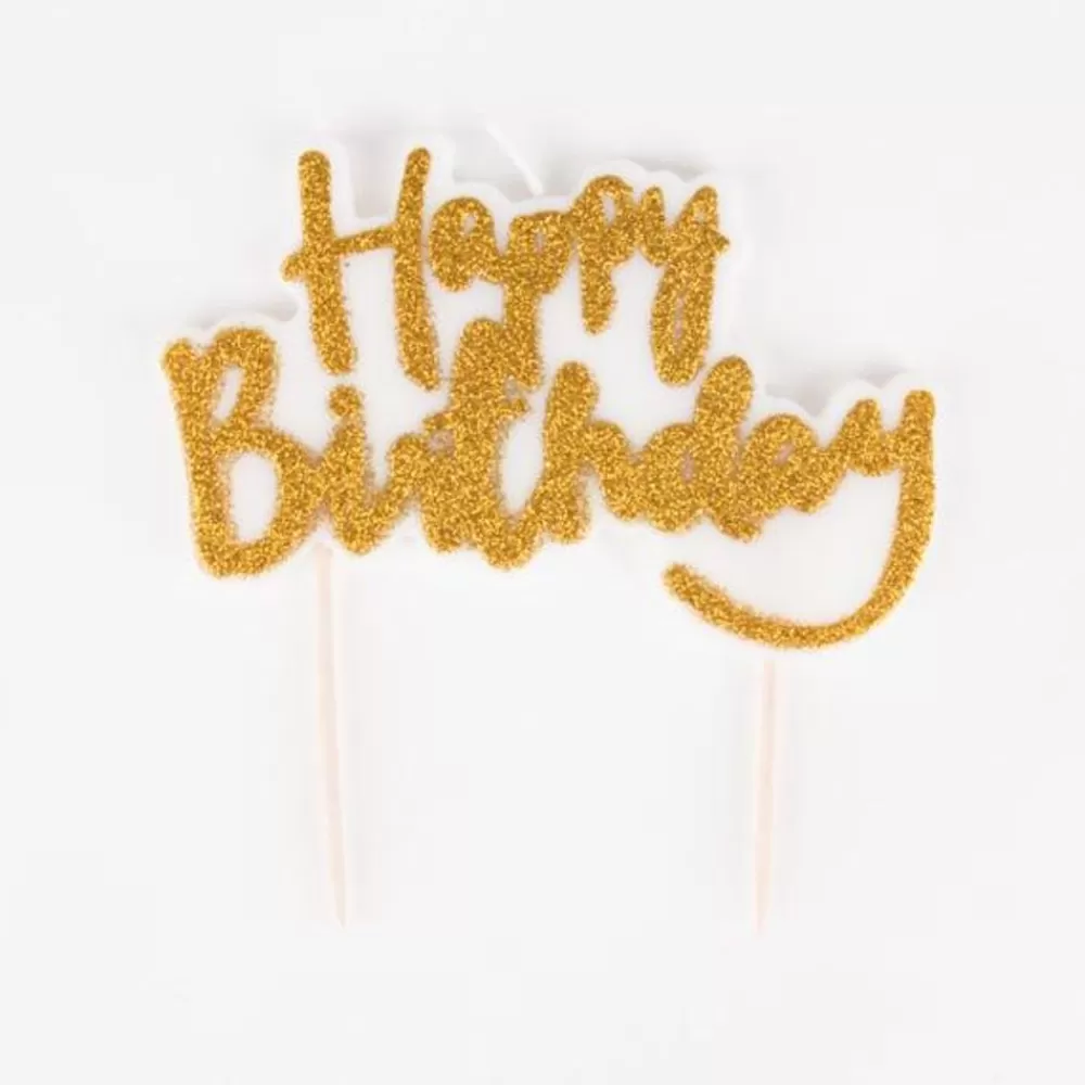 Best Sale Birthday Candle: Golden Happy Birthday Candle Birthday Candles