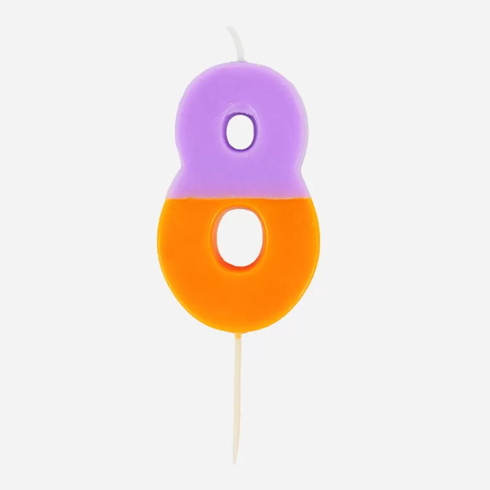 Shop Birthday Candle: Orange And Multicolor Number Candle Birthday Candles