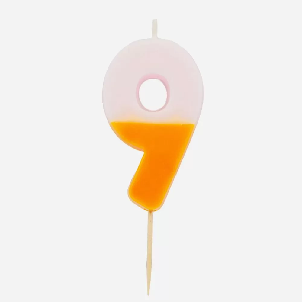 Shop Birthday Candle: Orange And Multicolor Number Candle Birthday Candles