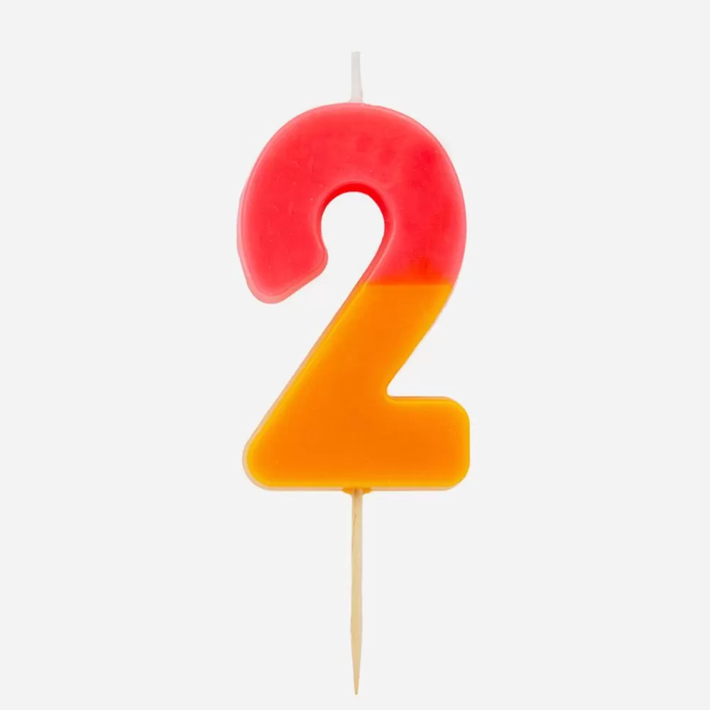 Shop Birthday Candle: Orange And Multicolor Number Candle Birthday Candles