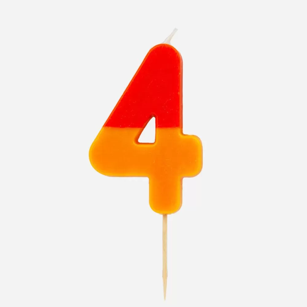 Shop Birthday Candle: Orange And Multicolor Number Candle Birthday Candles