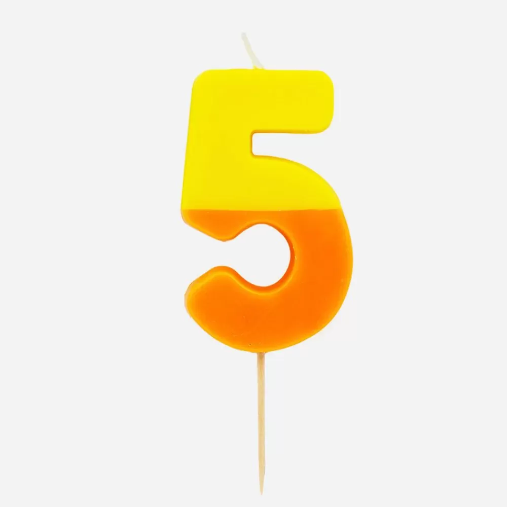 Shop Birthday Candle: Orange And Multicolor Number Candle Birthday Candles