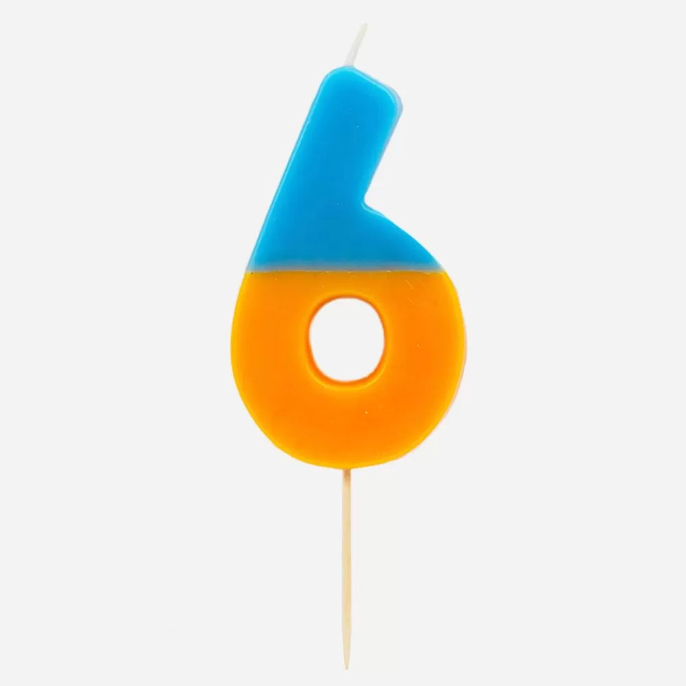 Shop Birthday Candle: Orange And Multicolor Number Candle Birthday Candles