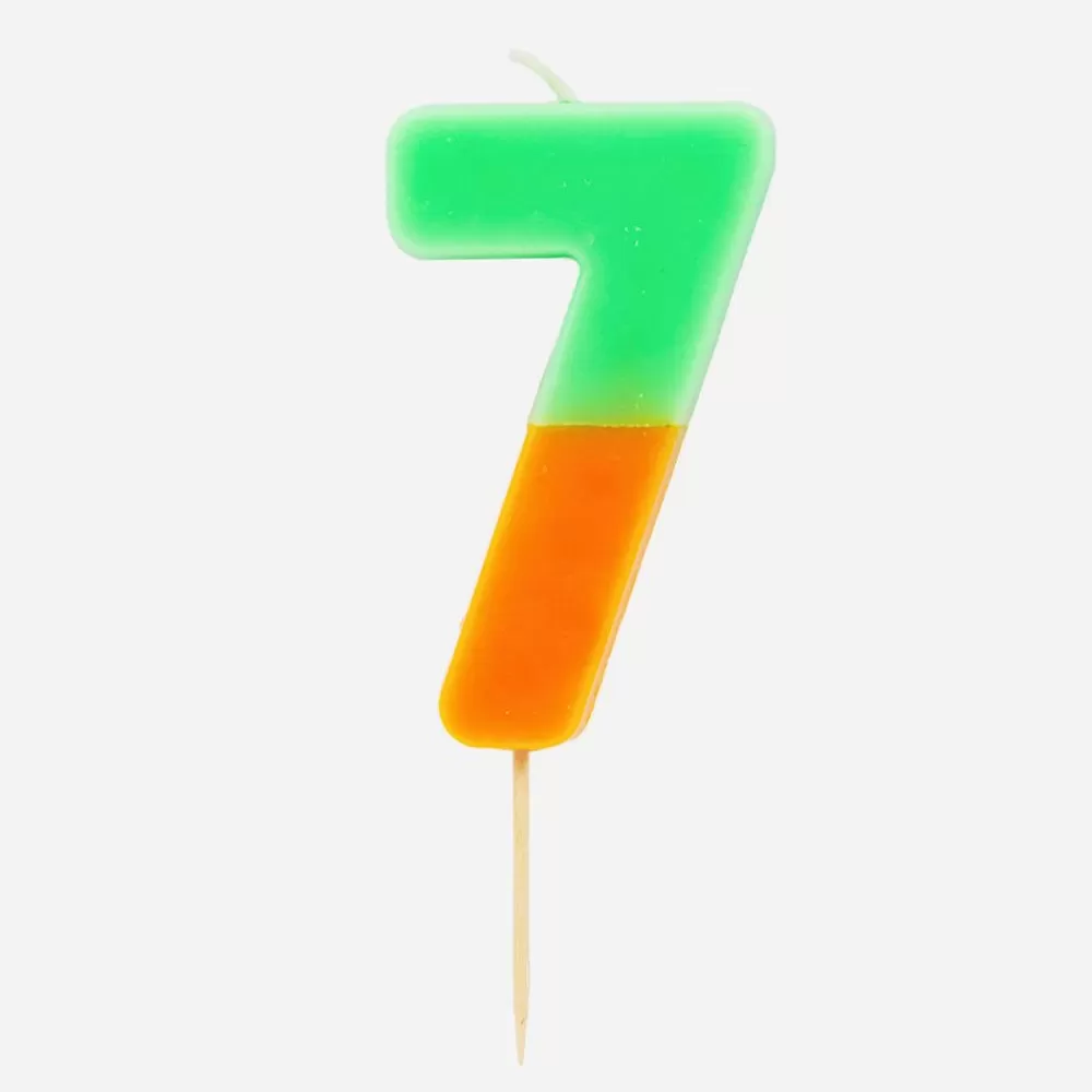 Shop Birthday Candle: Orange And Multicolor Number Candle Birthday Candles