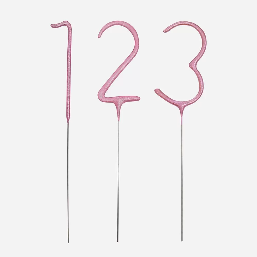 Best Sale Birthday Candle: Pink Number Sparkler Birthday Candles