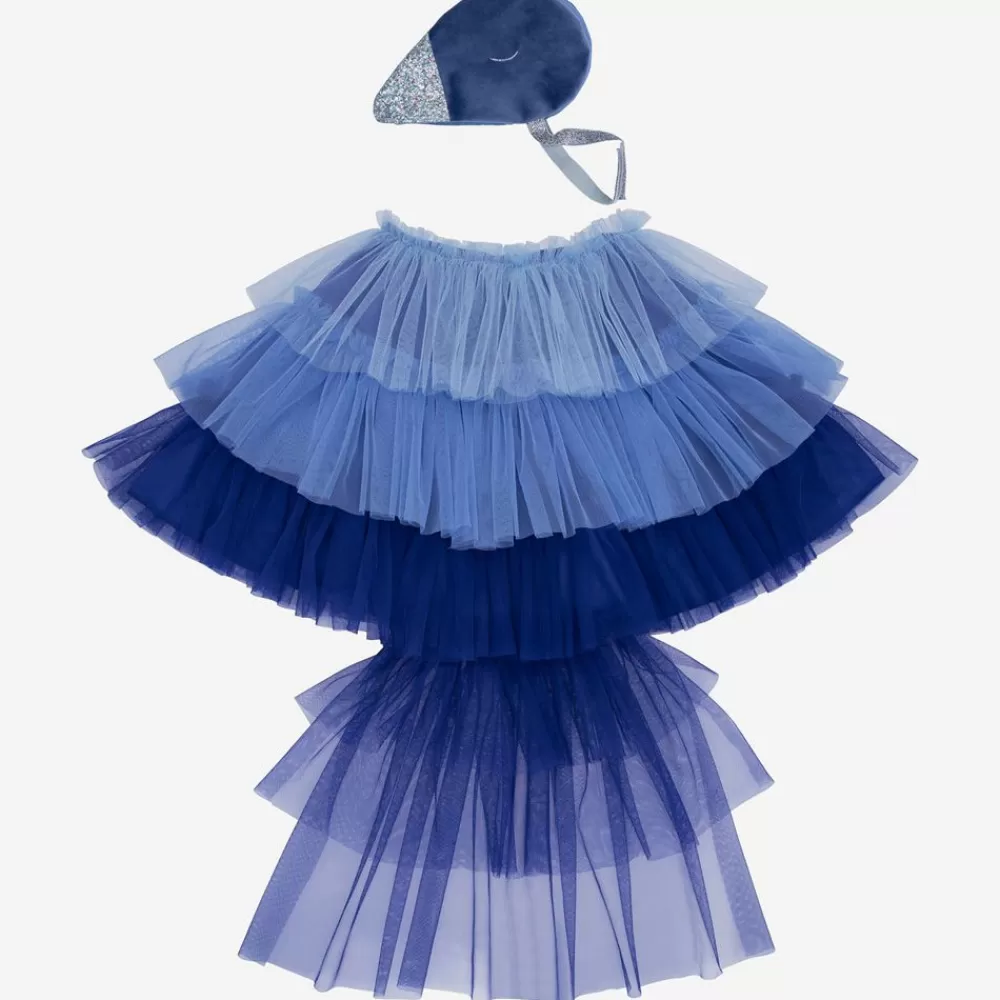 Clearance Blue Bird Costume: Tulle Cape And Velvet And Glittery Fabric Headdress Costumes