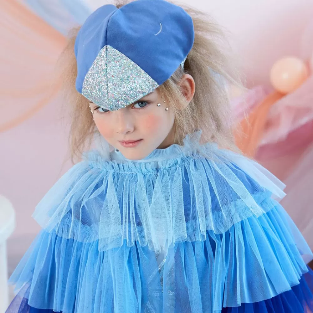 Clearance Blue Bird Costume: Tulle Cape And Velvet And Glittery Fabric Headdress Costumes